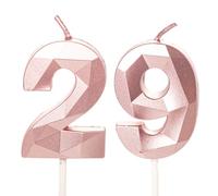 Rose Gold 29th Birthday Candles - Number 29 Cake Toppers