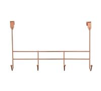 Premier Housewares 4 Hook Over Door Hanger, Iron Wire, Rose Gold, 10 x 40 x 25 cm