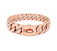 Rose gold,40cm/16in,TDHLW Heavy Duty Metal Dog Chain Collar, Strong Stainless Steel Gold Dog Collars with Safety Buckle Lock for Small Medium&Large Dogs