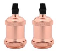 (rose gold, 49 x 94 mm) vidaXL Lamp Holders 2 pcs Red Bronze E27 lamp base screw-in socket bulb holder