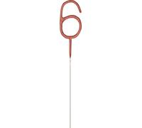 Rose Gold 6th Glitz Birthday Sparkler (17cm) - Perfect for Birthdays Cake Topper Decoration, Anniversary & More - 1 Pc