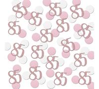 Rose Gold 85 Confetti, 85th Glitter Birthday Number Confetti, 200pcs Anniversary Party Table Decoration Supplies