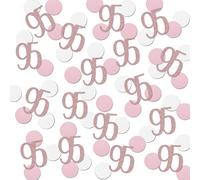 Rose Gold 95 Confetti, 95th Glitter Birthday Number Confetti, 200pcs Anniversary Party Table Decoration Supplies