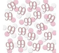 Rose Gold 99 Confetti, 99th Glitter Birthday Number Confetti, 200pcs Anniversary Party Table Decoration Supplies