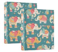 Rose Gold Abstract Elephant 1.5 Inch Notebook Binders 3 Ringed Binders with Pocket Cover 1/2 Pack Office Supplies Hardcover