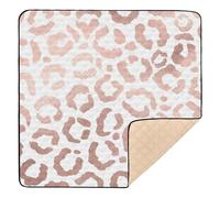 Rose Gold Aesthetic Unique Beauty Leopard Animal Large Sturdy Baby Play Mat for Indoor Outdoor Washable Padded Play Mat for Baby Kids Toddlers Infants, 50'' x 50''