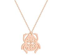 Rose Gold Ancient Egyptian Scarab Beetle Filigree Pendant Necklace