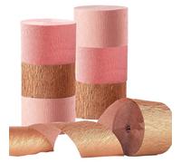 Rose Gold and Pink Crepe Streamers,6 Rolls Rose Gold and Dusty Pink Paper Streamers for Wedding Bachelorette Birthday Party Decorations