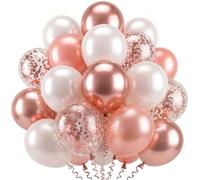 Rose Gold Balloons 100 pack, Rose Gold Birthday Decorations with Pink and White Birthday Balloons for Women Girls Valentine's Day Wedding Gender Reveal Baby Shower Bridal Shower Hen Party Decorations