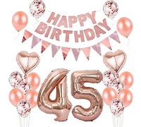 rose gold balloons 45 birthday woman set, birthday balloons 45th birthday decoration rose gold balloons 45th birthday girl, birthday decoration 45th birthday woman girl
