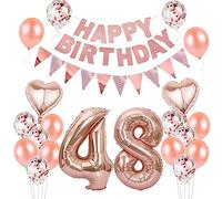 Rose gold balloons 48 birthday woman set, birthday balloons 48 years decoration rose gold balloons 48th birthday girl, 48th birthday decoration for women and girls