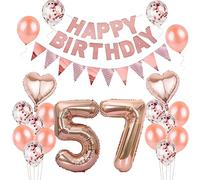 rose gold balloons 57 birthday woman set, balloons 57 birthday decoration rose gold balloons 57 birthday girl decoration, birthday decoration 57 birthday woman girl
