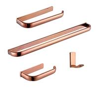 Rose Gold Bathroom Accessory Set Wall-Mounted Towel Rack & Toilet Paper Holder Towel Bar & Hook Elegant Bathroom Decor for Modern Home Luxury Bath Fixtures