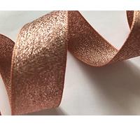 Rose Gold Berisfords Metallic Lame Ribbon Glitz Copper Sparkle Ribbon (25mm)