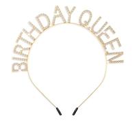 Rose Gold Birthday Queen Tiara Headband for Women & Girls - Happy Birthday Party Accessories with Glitter Rhinestone