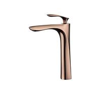 Rose Gold Black Bathroom Sink Faucet Single Handle Deck-Mounted Mixer Tap Hot and Cold Water Stylish Kitchen Sink Fixture Water-Saving Design Modern Aesthetic