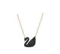 (Rose gold black Swan necklace) gradient blue red pink white black swan necklace female using strange element crystal smart collarbone chain