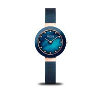 Rose Gold Blue Swarovski Watch- female- BERING- Watches- Blue- ONE SIZE- Accessories ONE SIZE