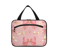 Rose Gold Bow Hanging Bag Travel Bag with Hanging with Hook, Designer Unisex kit Bag for Men for Travelers Hotel bolso de Mano para Hombre L