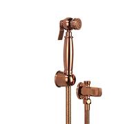 Rose Gold Brass Bidet Spray Set Square Hand Shower for Bathroom Wall Mounted Hygienic Toilet Sprayer Elegant Bidet Faucet for Enhanced Cleanliness & Comfort