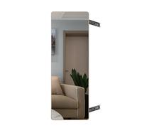 Rose Gold Built-in Rotating Fitting Mirror, Sliding Full-Length Wardrobe Pull-Out Mirror, Multi-Use Invisible Design, 130x40cm Space-Saving Solution
