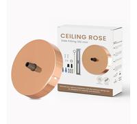 Rose Gold Ceiling Rose Pendant Light Fitting 100mm Vintage with Metal Cord Grip Single Outlet Canopy Kit for Chandeliers Wall Lamps Hanging Lights Ceiling Cover Plate with Accessories