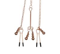rose gold CharmX Rose Gold Beaded Tweezer Nipple & Clit Clamps