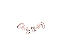 Rose Gold Christening Foiled Cardboard Letter Banner With Tassels 150cm