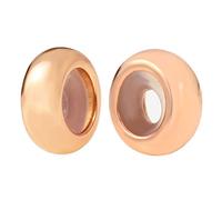 Rose Gold Clip Stopper Charms Sterling Silver Rondelle Spacer Bead for Pandora Charm Bracelets (Rose Gold)