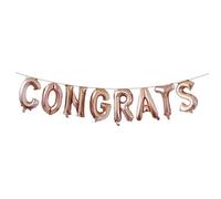 Rose Gold Congrats Foil Balloon Banner, 1m