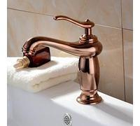 Rose Gold Copper Bathroom Faucet Single Handle Mixer Tap for Cold and Hot Water Stylish Basin Sink Faucet Modern Design for Home & Bathroom Decor