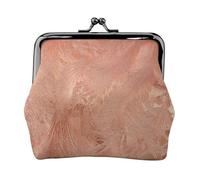 Rose Gold Copper Texture Metallic, PU Leather Coin Purse, Small Wallets, Change Pouch with Kiss Lock Clasp Buckle, Change Purse