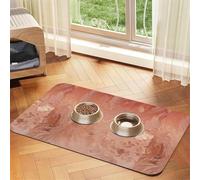 Rose Gold Copper Texture Metallic,Waterproof Pet Feeding Mat,Cat Dog Placemats for Food and Water, PU Leather Food Mats,40x60cm