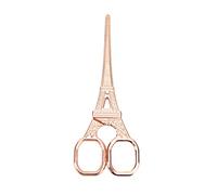 Rose Gold Craft Scissors Stainless Steel High Precision Sharp Blades Embroidery Sewing Needlework Cross Stitch Fabric Cutting Tool Durable Retro Tower Design Scissors 1 Pcs