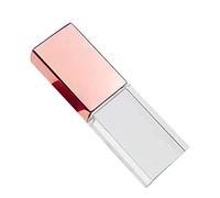 Rose Gold Crystal 32GB USB 2.0 Flash Drive LED Light Glass Pen Drive Thumb Drive Memory Stick Gift for Boy Girls Kids Adults Pendrive USB Stick