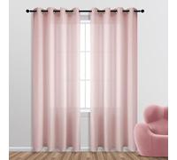 Rose Gold Curtains 84 Inch Length for Bedroom 1 Panel Grommet Window Semi Sheer Privacy Light Filtering Sparkle Metallic Shimmer Blush Pink Christmas Glitter Curtains for Girls Room Living Room Decor