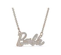 (Rose Gold) Cute And Shiny Crystal Script Logo Necklace