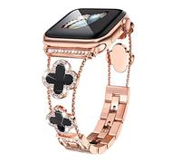 Rose Gold Cute Luxury Metal Diamond Slim Glitter Apple Watch Band 38mm 40mm 42mm 44mm iwatch se Series 6543,Apple Watch Series 7 45mm Band for Women Bling,Apple Watch se Series 3 38mm Band Womens