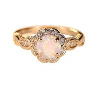Rose Gold Diamond Ring Rhinestone Ring Alloy Jewellery Rings Women Fashion Zircon Rings for Women Thin Wedding Bands for Women (Rose Gold, 11)