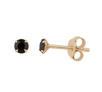 Rose Gold Dipped Sterling Silver Jet Black 3mm CZ Crystal Claw Set Stud Earrings
