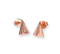 Rose Gold Dipped Sterling Silver Paper Airplane Stud Earrings