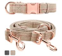 Rose Gold Dog Collar and Lead(2m) Set | Exceptionally Elegant & Adjustable | 3 Adjustable Lengths Dog Leash