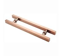Rose Gold Door Handle, Hardware Heavy Duty Stainless Steel Square Tube Door Pull Handle, Glass Door Handle/Barn Door Sliding Handrail(1200×800Mm)