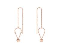 Rose Gold Earrings for Women, 18K Rose Gold Earrings Broken Heart with Round Diamond Earrings