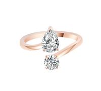 Rose Gold Engagement Rings, Bridal Wedding Rings Moissanite Classic Jewelry 9K Rose Gold Size L 1/2