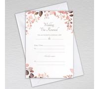 Rose Gold Eucalyptus Wedding Vow Renewal Invitations with Envelopes/Dusty Pink Leaves Renewal of Vows: Rose Gold Eucalyptus Wedding Vow Renewal Invites (Pack of 50 with Envelopes)