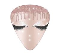 Rose Gold Eyelashes 12 Pack Guitar Picks Guitar Plectrums for Electric Acoustic Bass Guitarï¼ˆSpec 0.46 0.71 0.96mmï¼‰