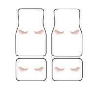 Rose Gold Eyelashes Complete set of car floor mats, 4-piece interior set suitable for most cars, trucks, and vans
