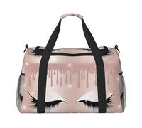 Rose Gold Eyelashes Lightweight Waterproof Large Capacity Handheld Shoulder Crossbody Travel Bag Personal Belongings Organizer Bag