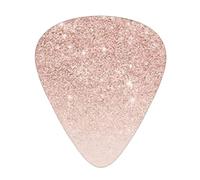 Rose Gold Faux Glitter Acoustic Guitar Picks - Premium Guitar Plectrum For Bass And Electric Guitar